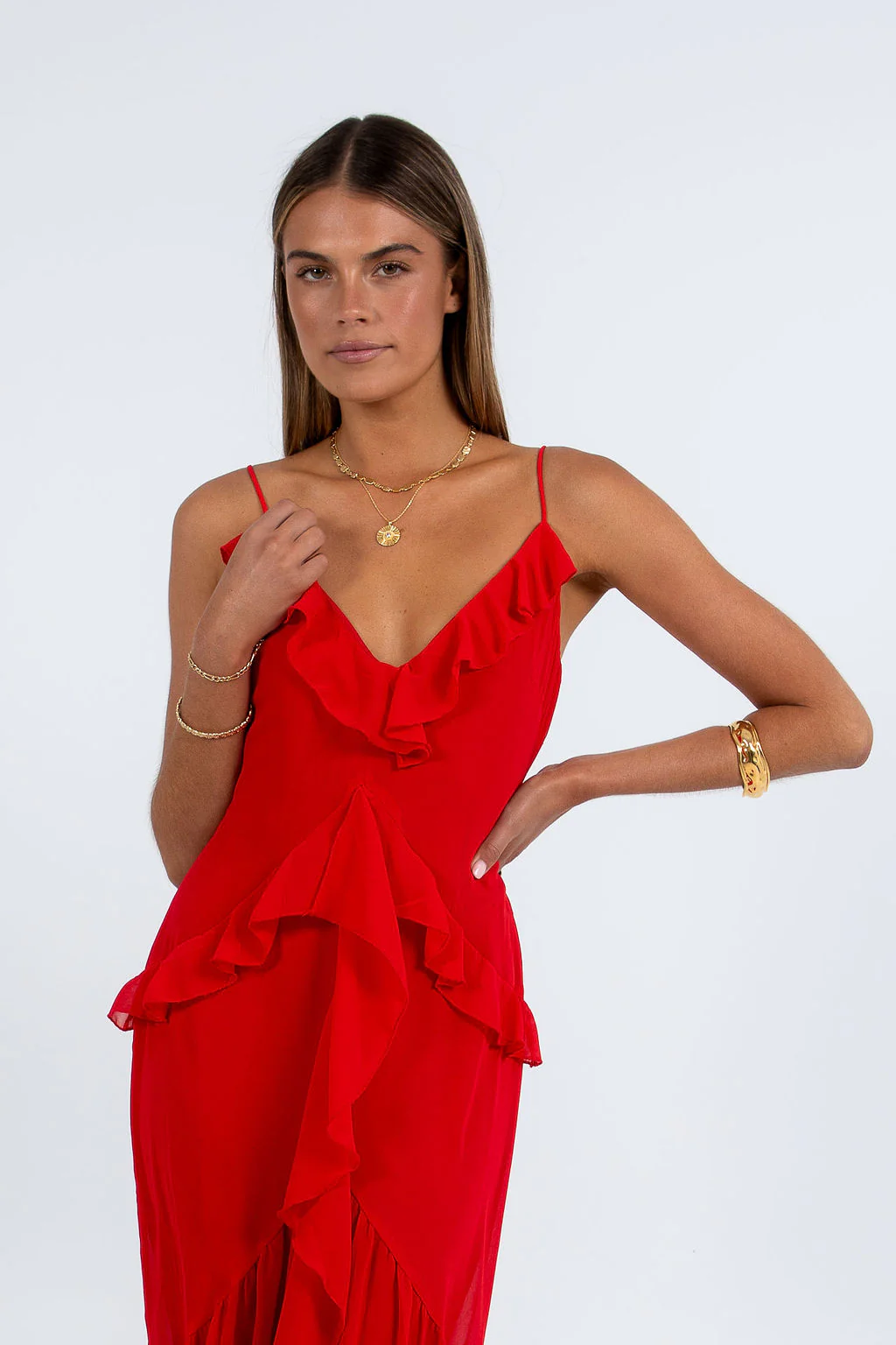Quista Maxi Dress Red - Image 7