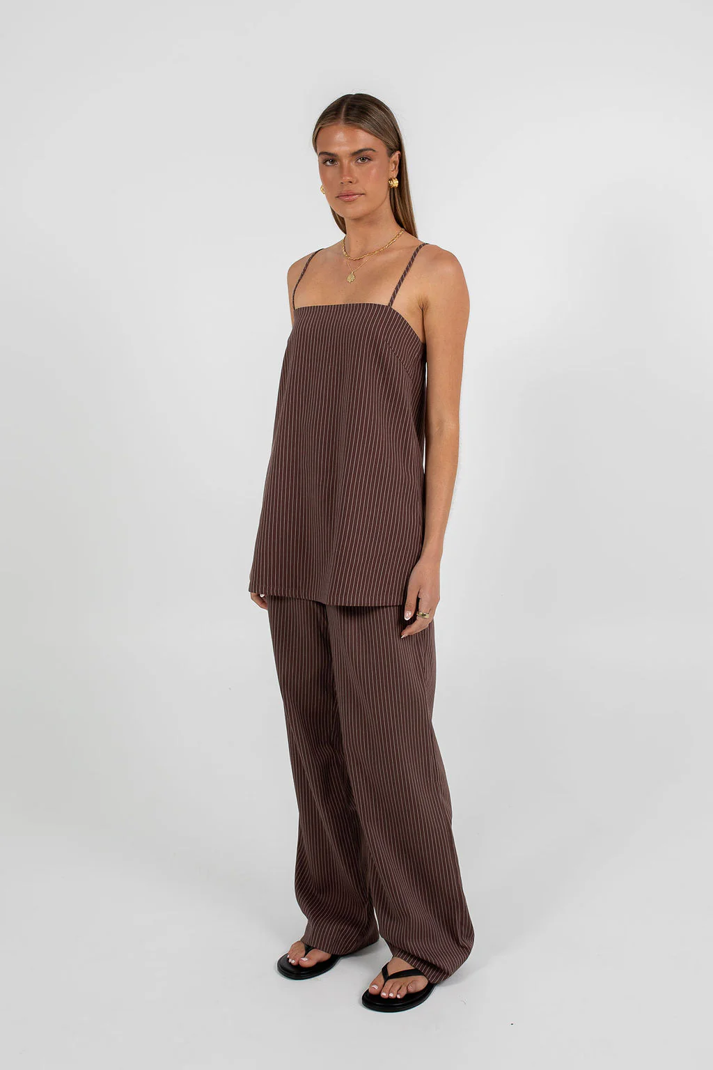 Reina Top Chocolate Pinstripe - Image 3