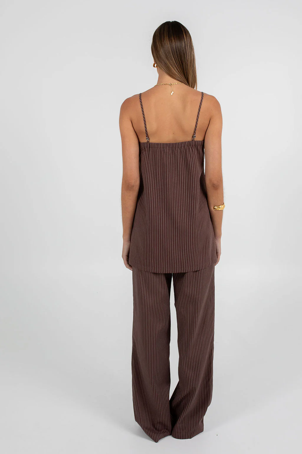 Reina Top Chocolate Pinstripe - Image 4