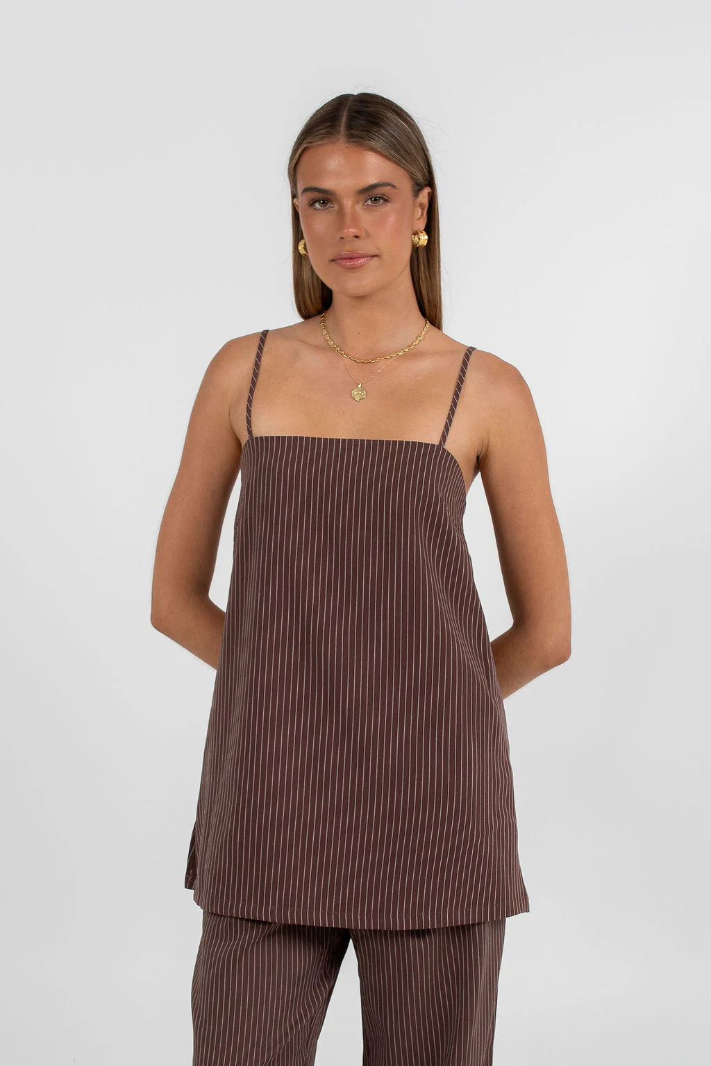 Reina Top Chocolate Pinstripe - Image 6