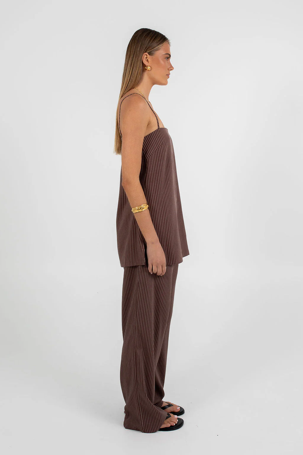 Reina Top Chocolate Pinstripe - Image 7