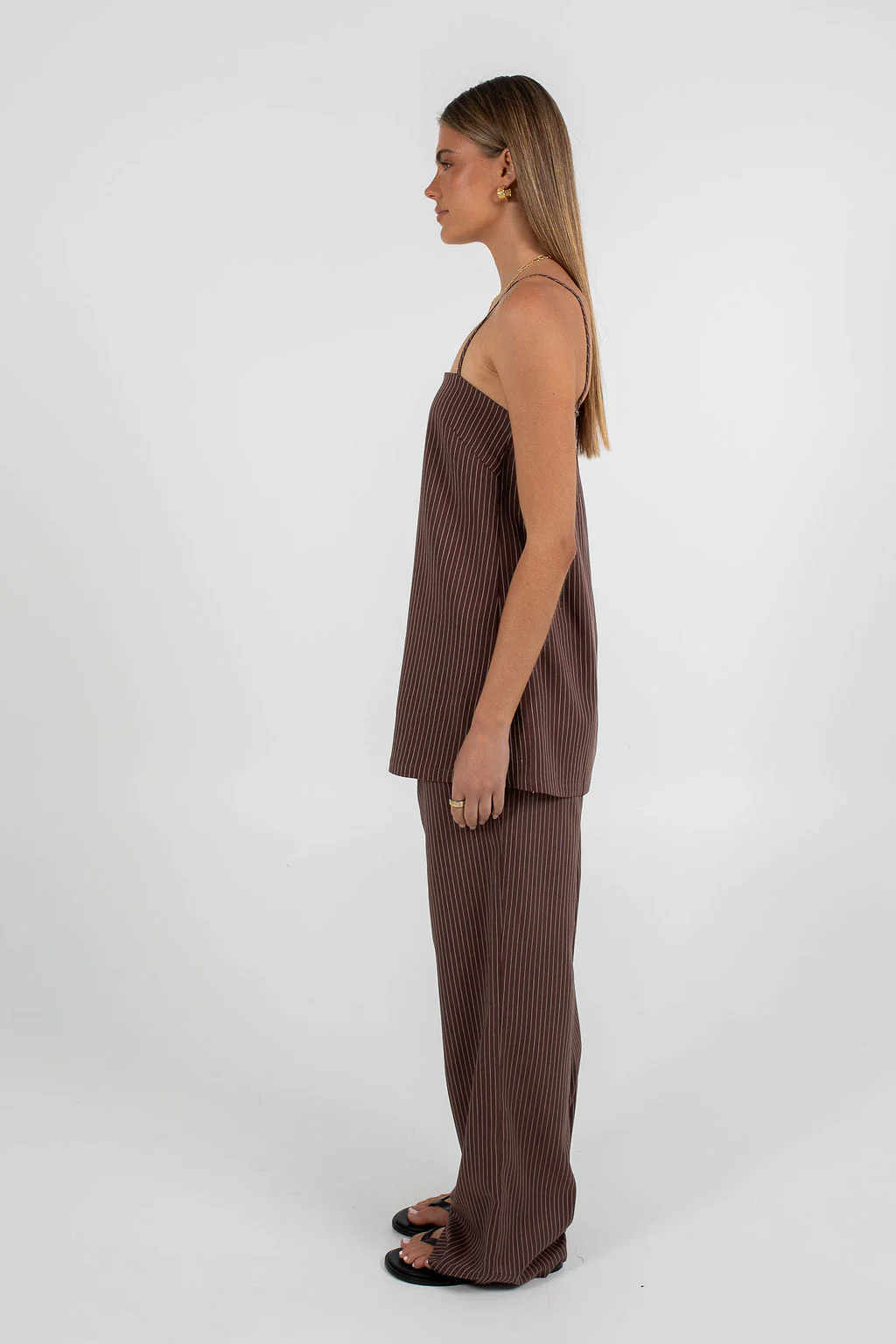 Reina Top Chocolate Pinstripe - Image 8