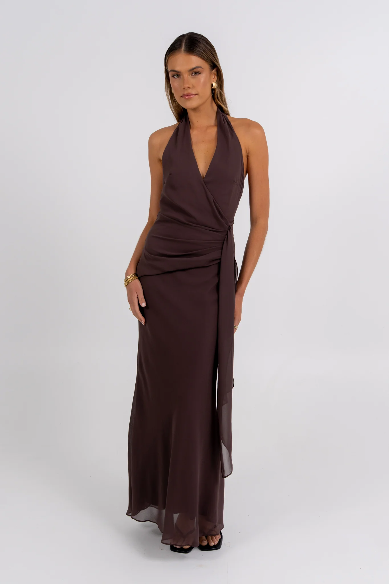 Rory Maxi Dress Chocolate - Image 3