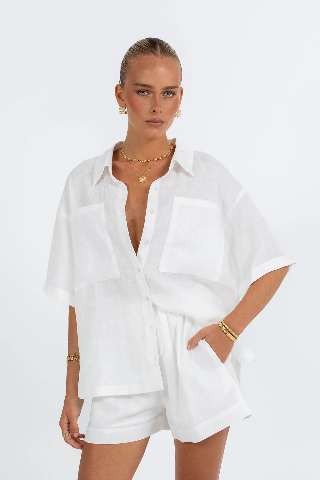Santal Linen Shirt White - Image 3