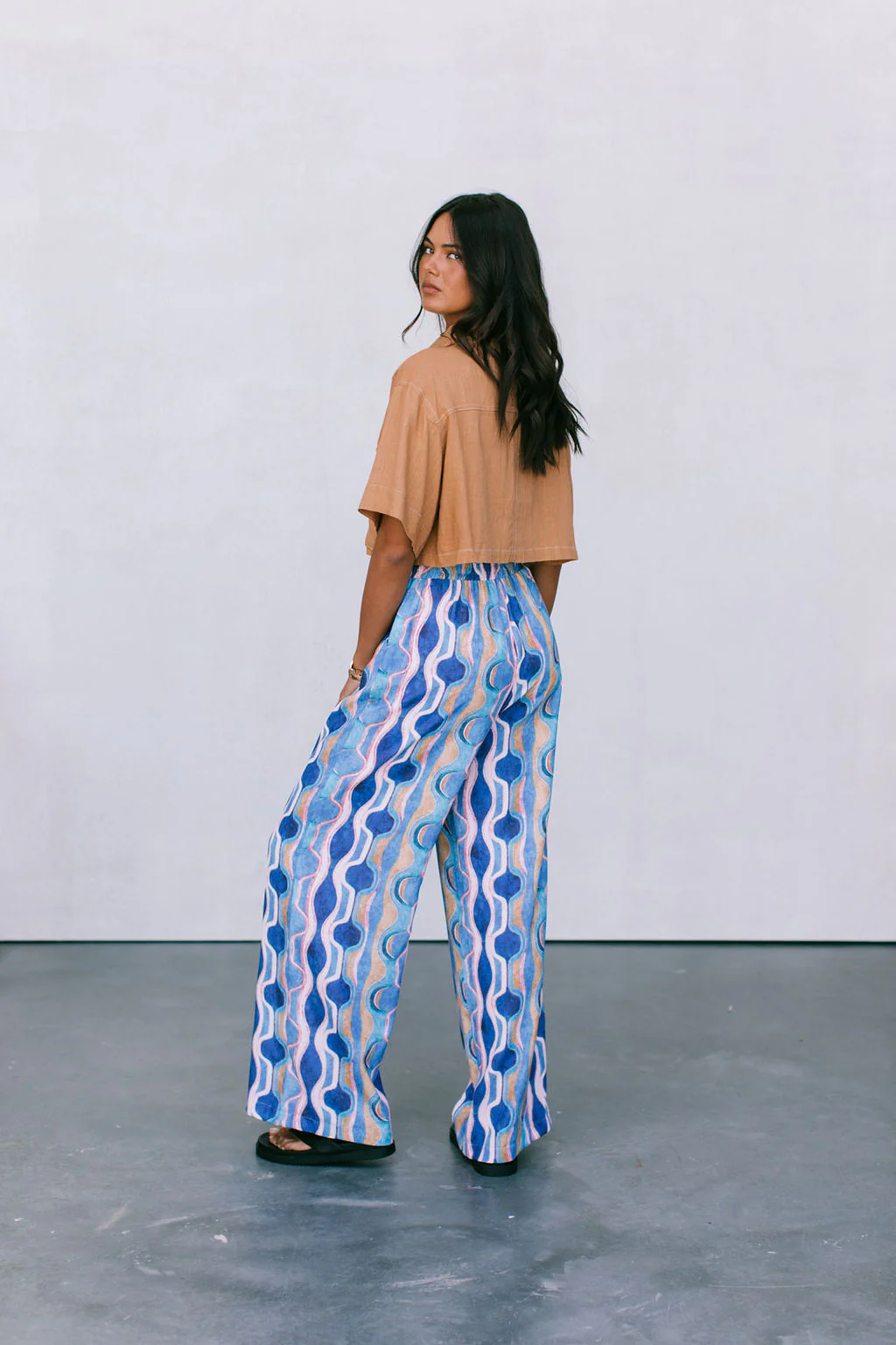 Santorini Pants Greece Print - Image 18