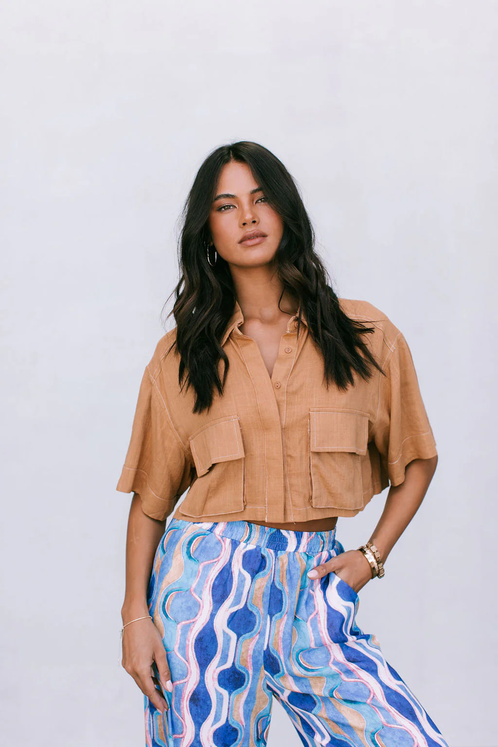 Santorini Pants Greece Print - Image 19