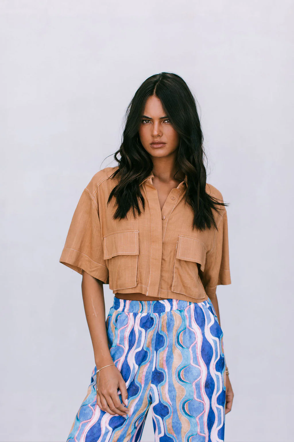 Santorini Pants Greece Print - Image 20