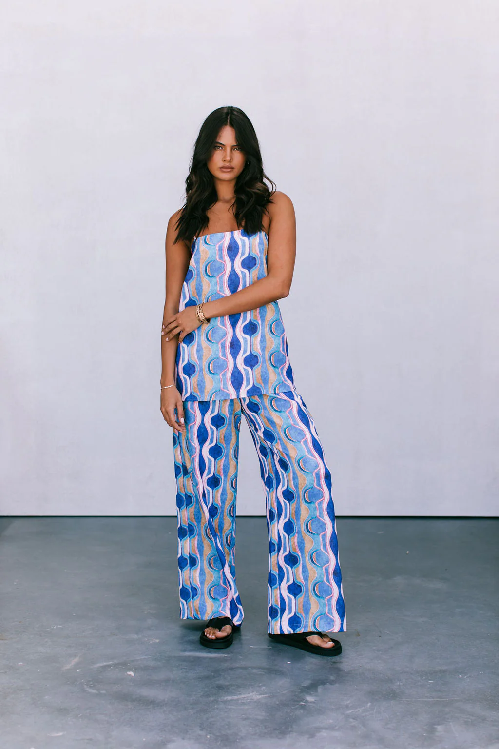Santorini Pants Greece Print - Image 3