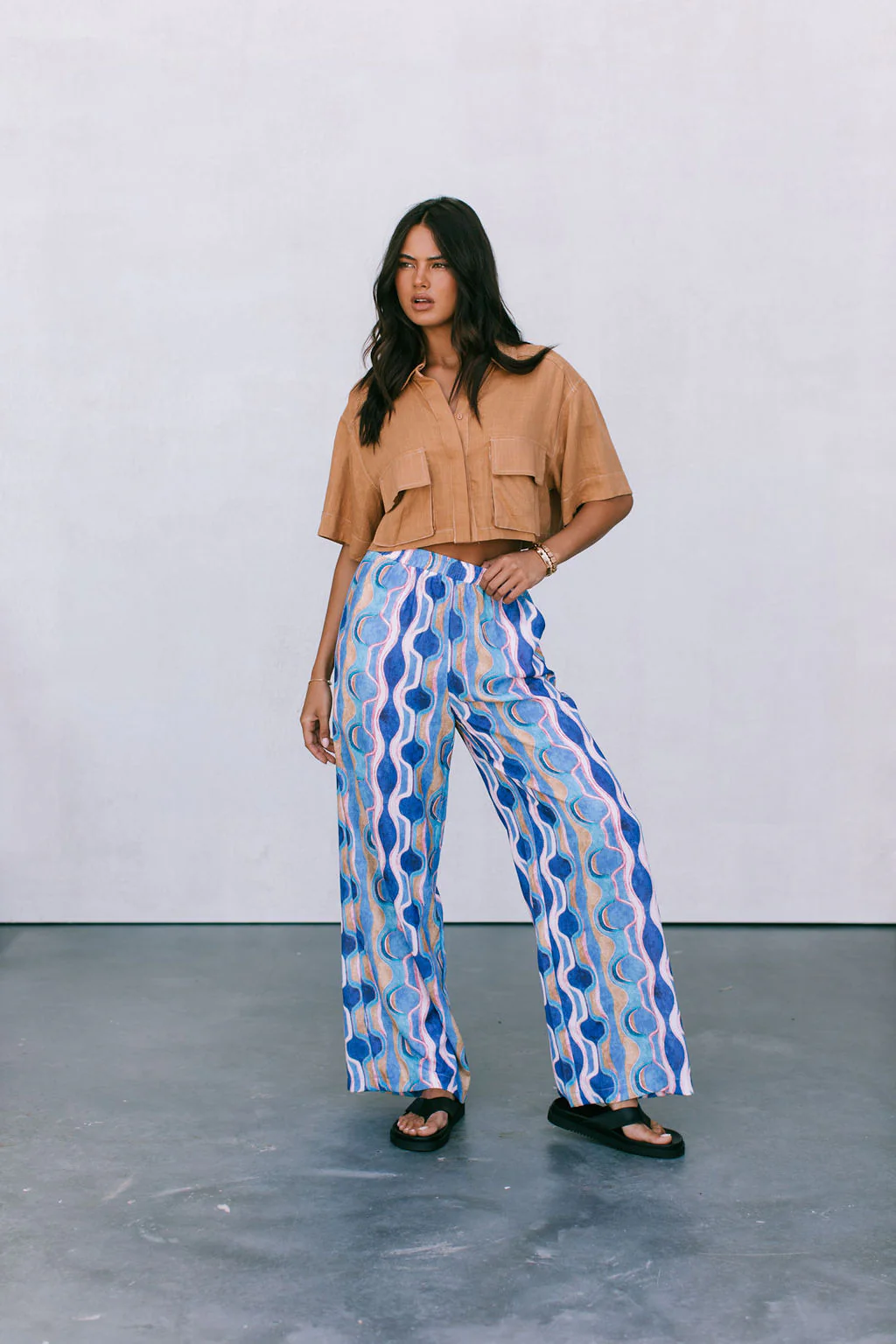 Santorini Pants Greece Print - Image 4