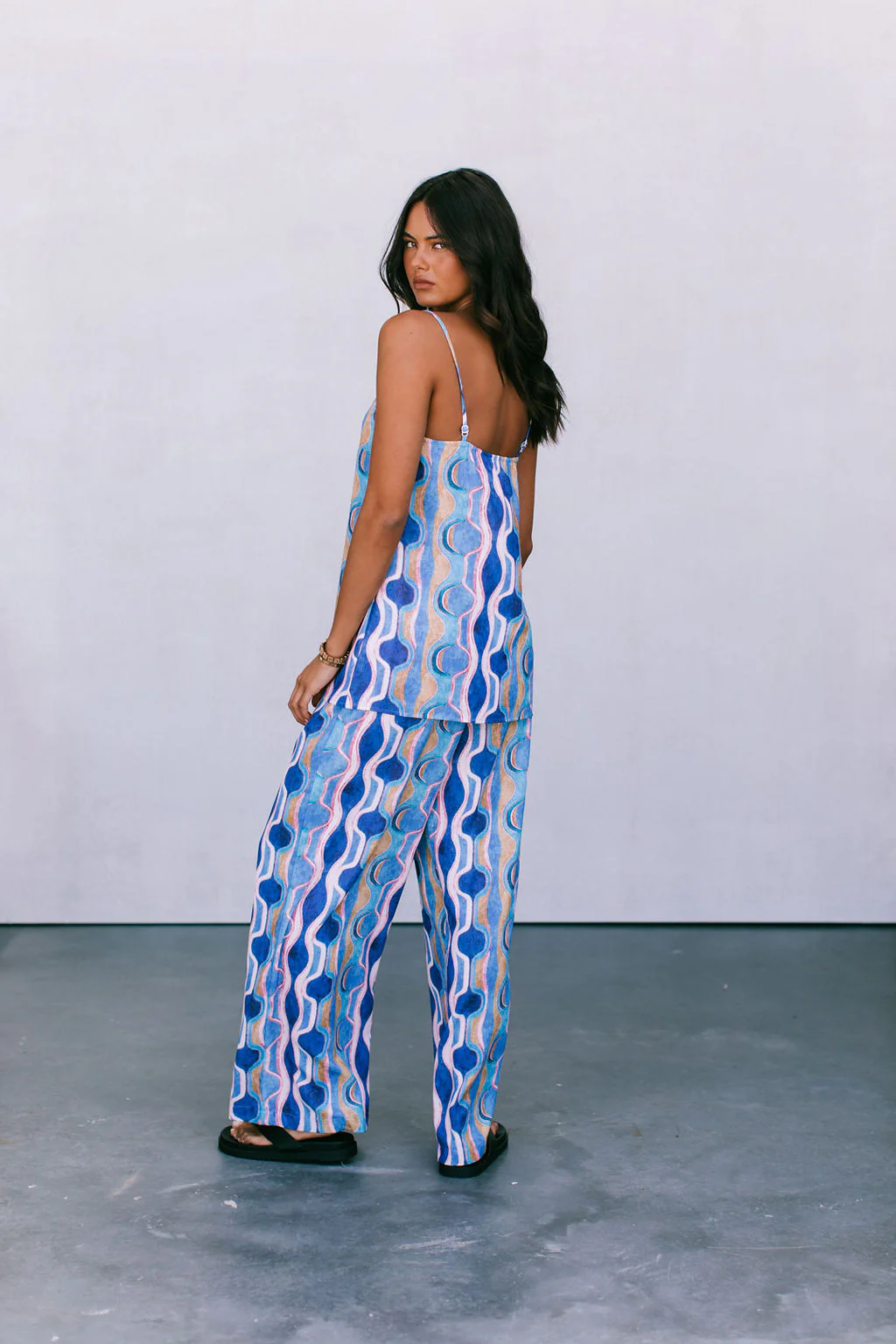 Santorini Pants Greece Print - Image 7