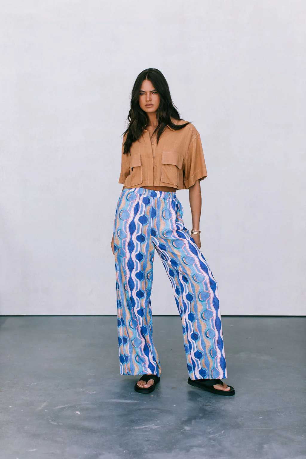 Santorini Pants Greece Print - Image 8