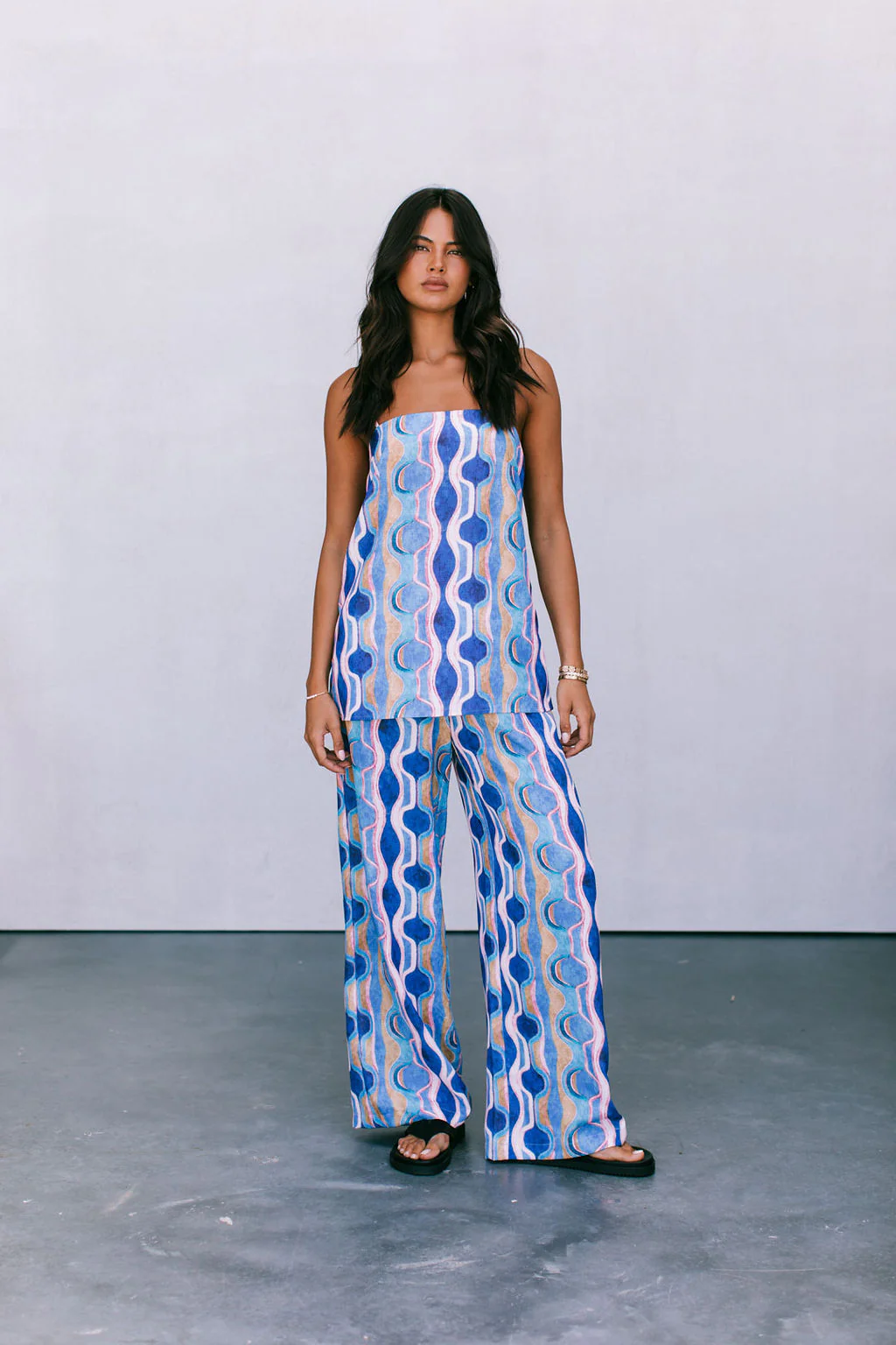 Santorini Pants Greece Print - Image 9