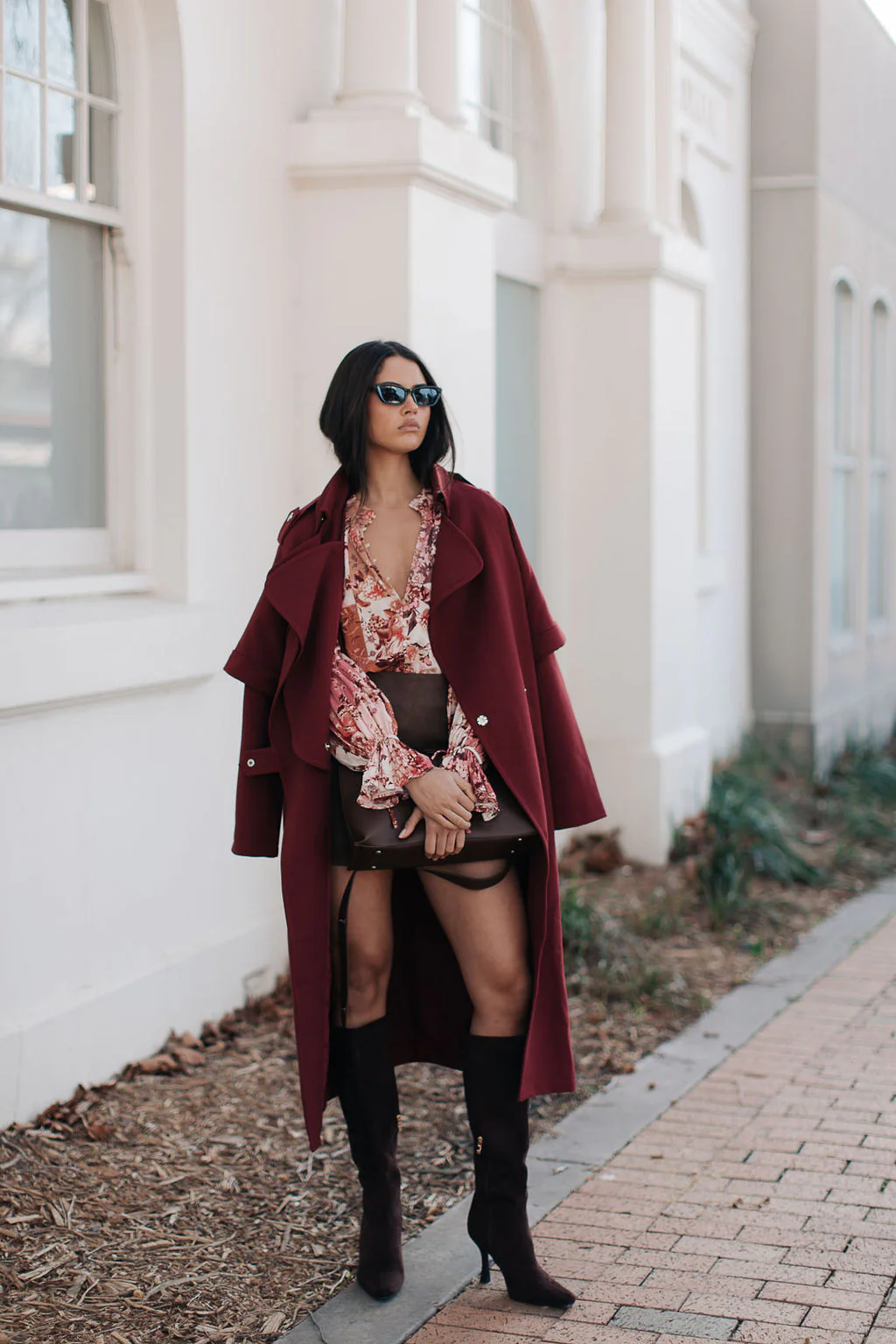 Sarah Trench Coat Burgundy - Image 10