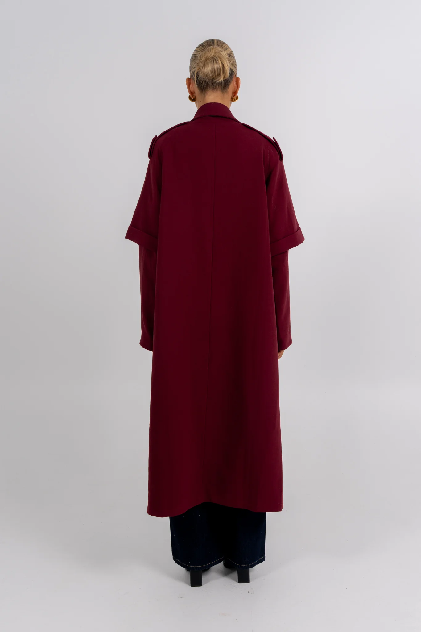 Sarah Trench Coat Burgundy - Image 3