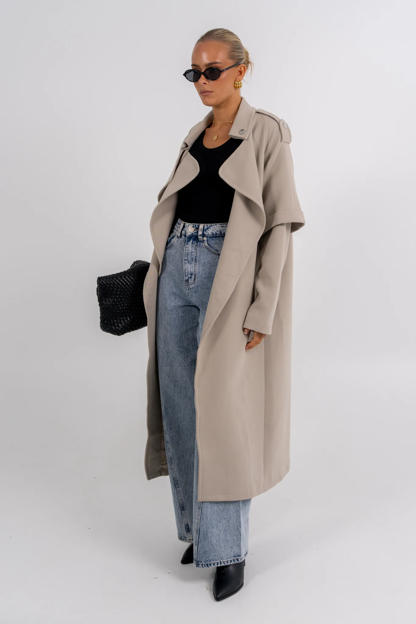 Sarah Trench Coat Stone Grey - Image 3