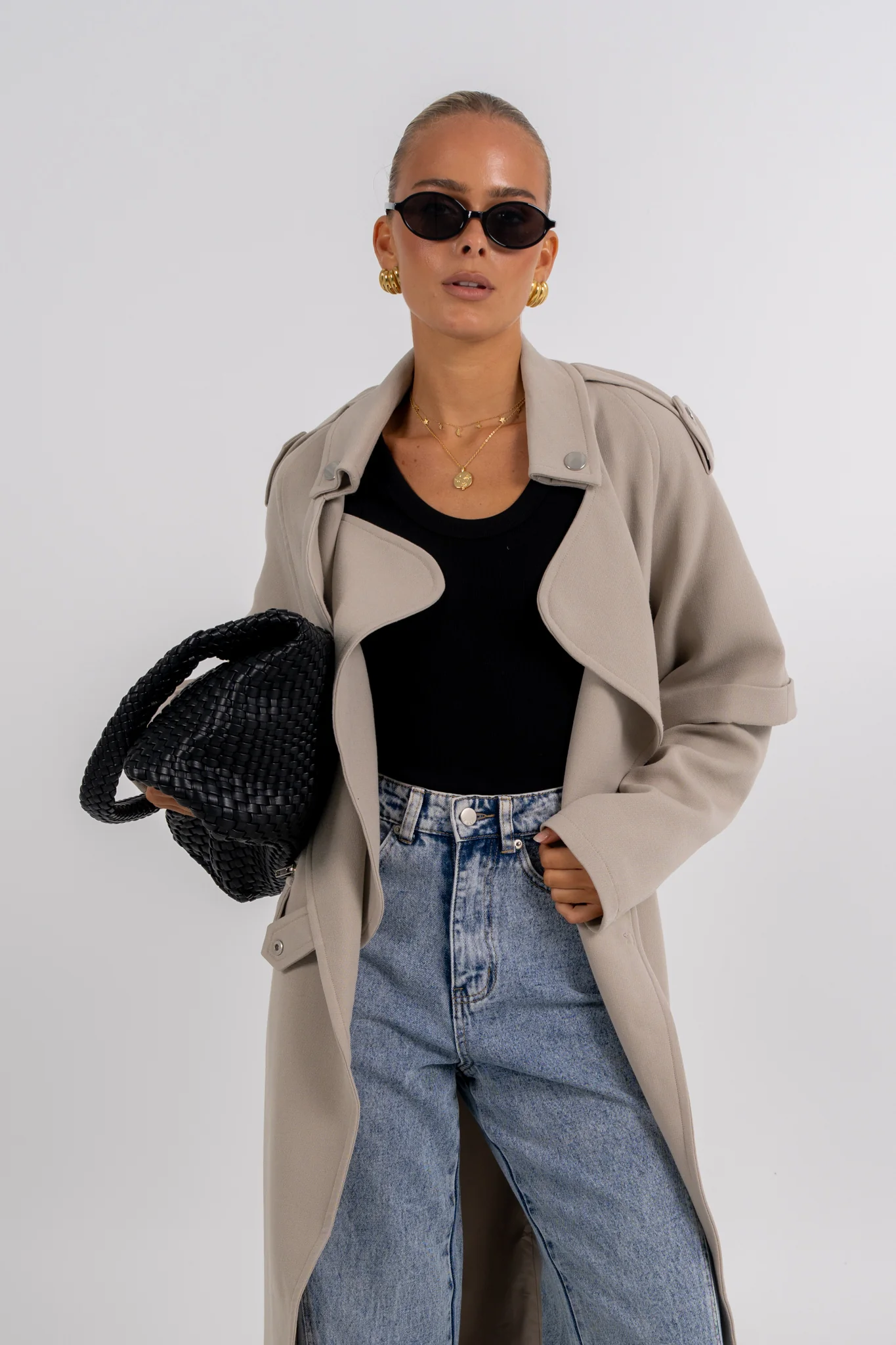 Sarah Trench Coat Stone Grey - Image 5