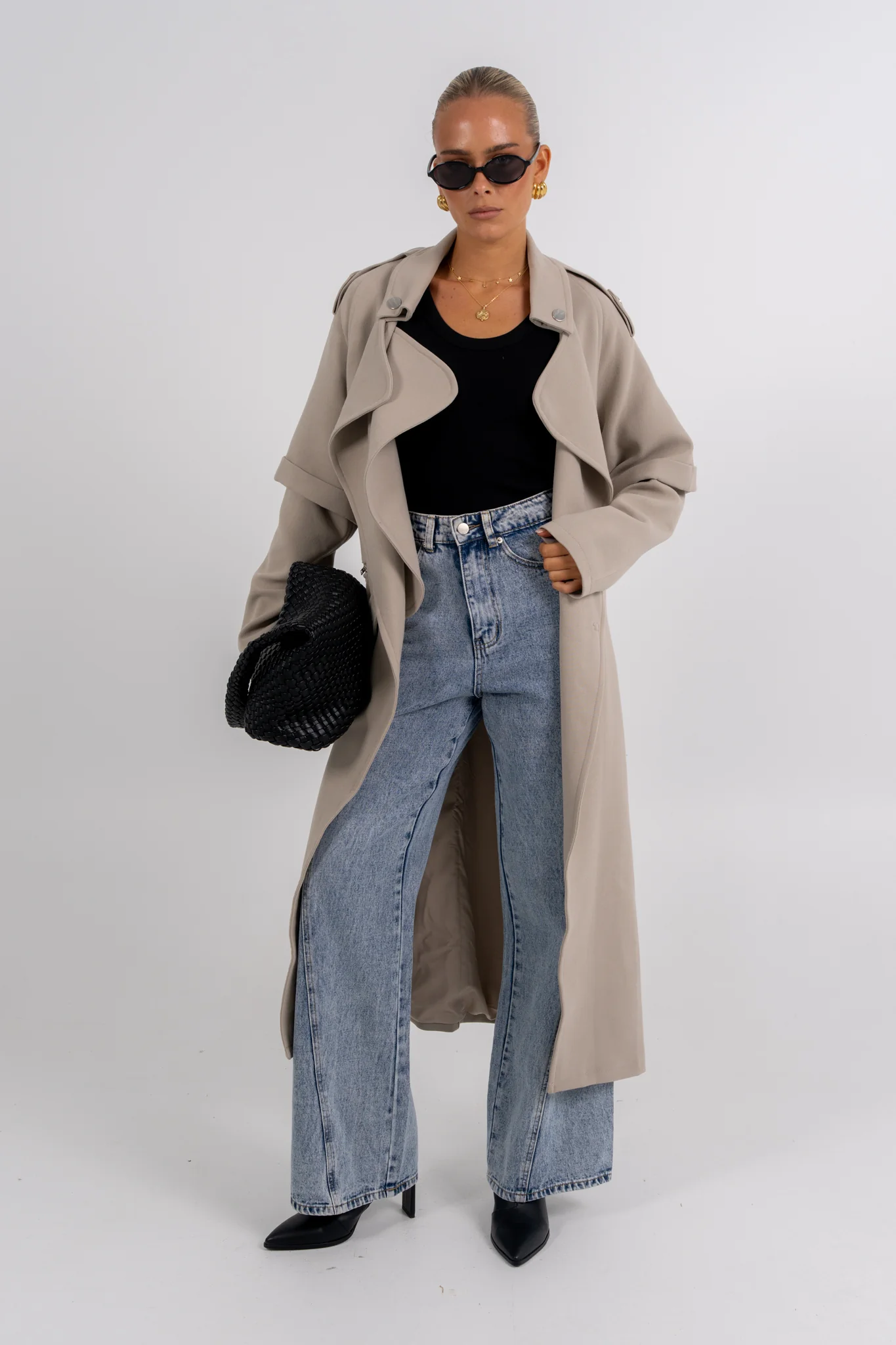 Sarah Trench Coat Stone Grey - Image 7
