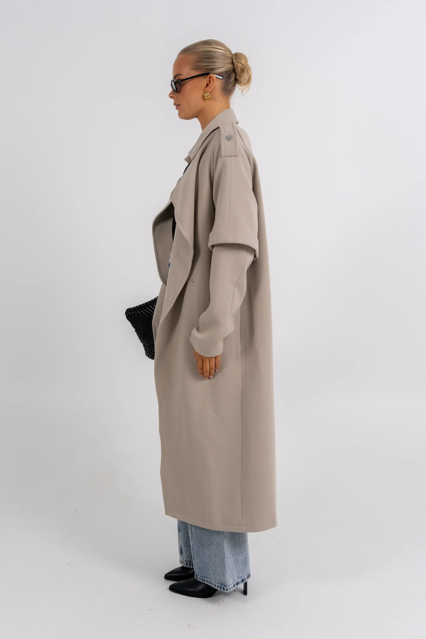 Sarah Trench Coat Stone Grey - Image 8