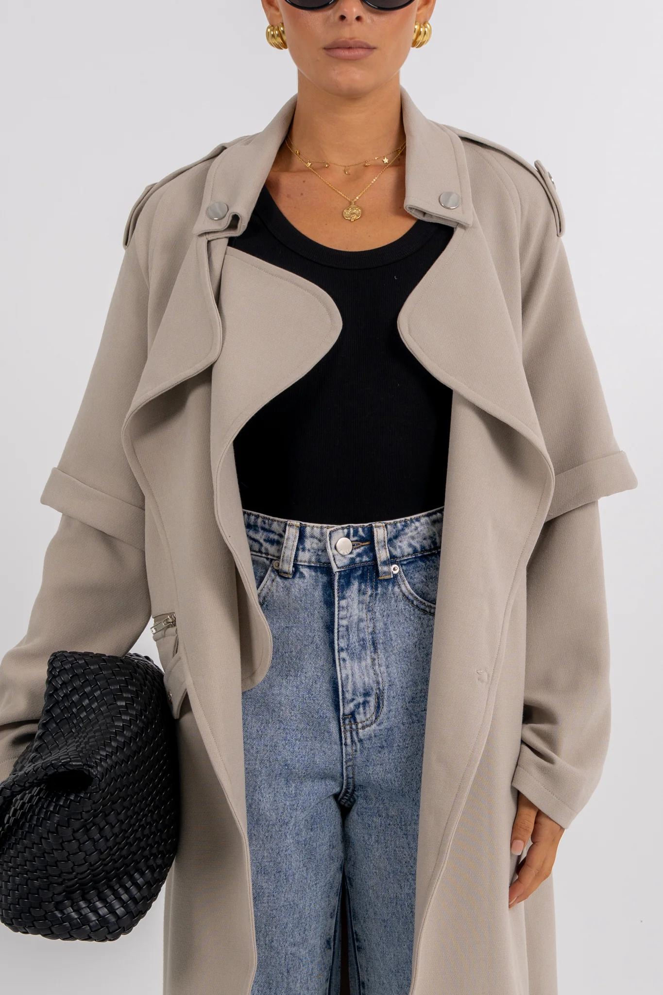 Sarah Trench Coat Stone Grey - Image 9