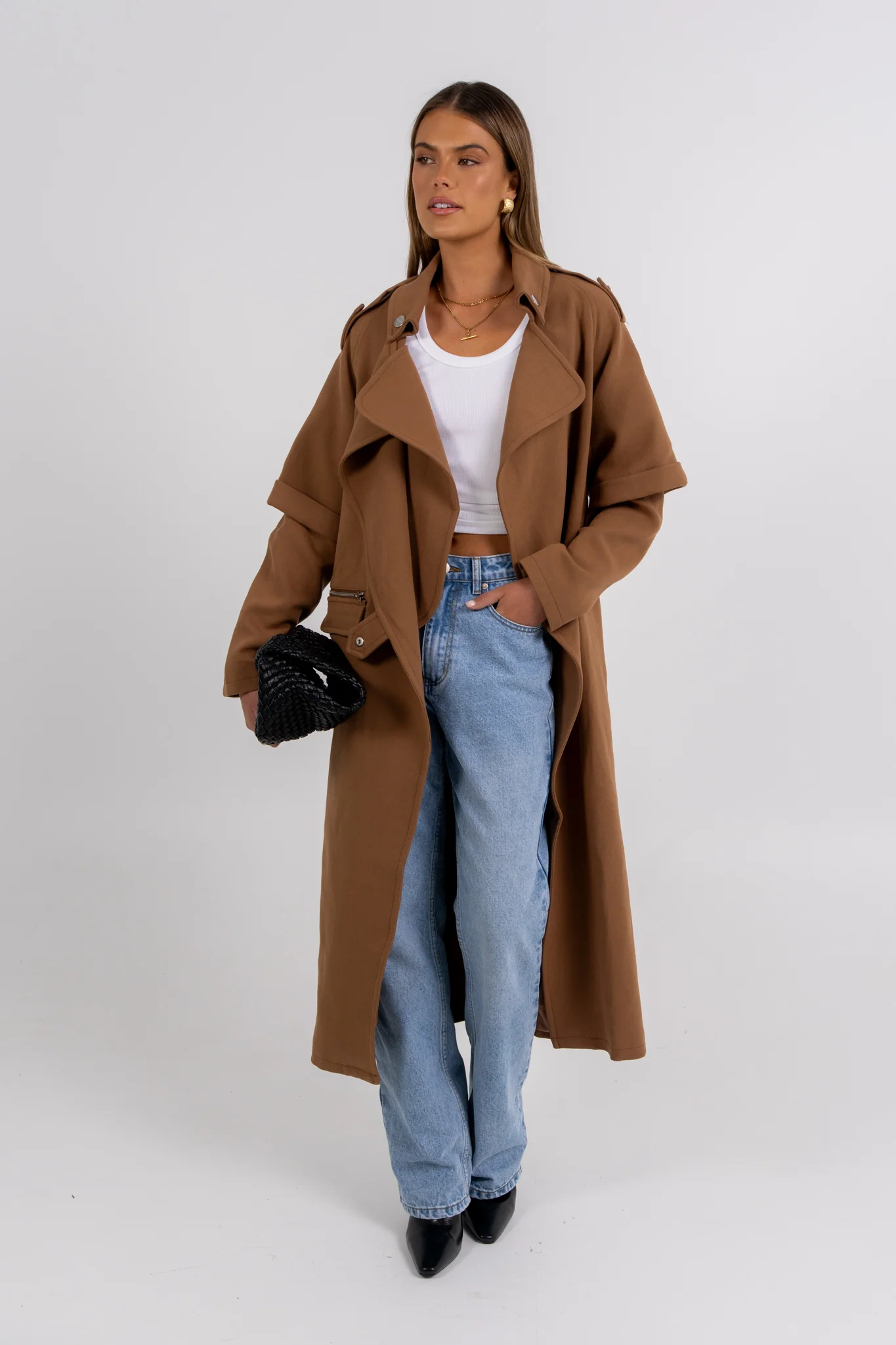 Sarah Trench Coat Tan Brown - Image 10
