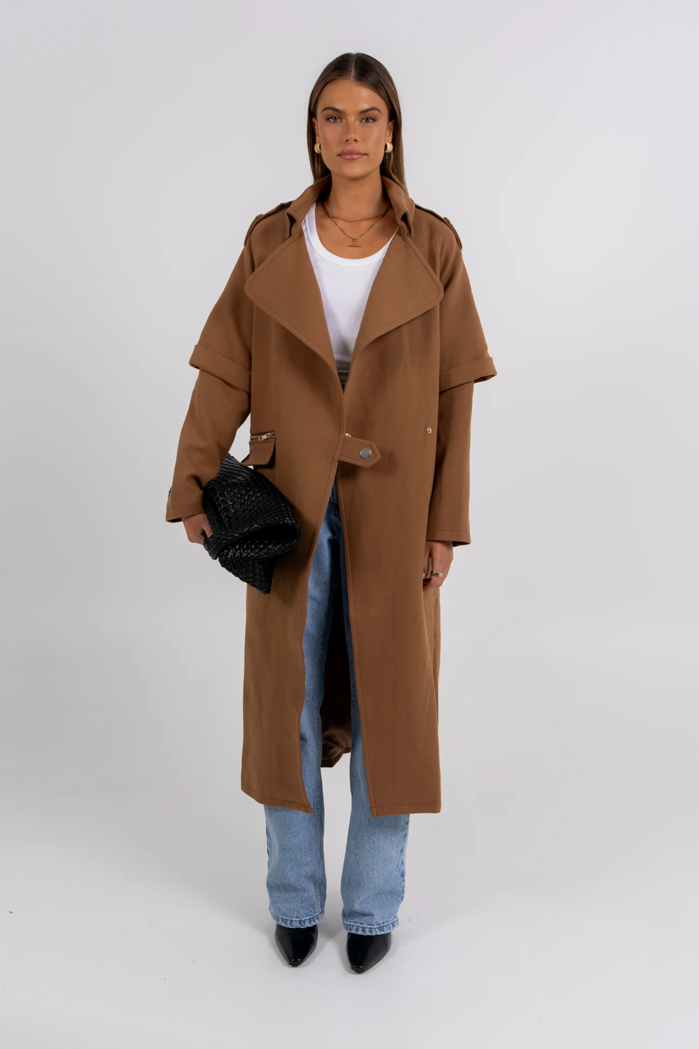 Sarah Trench Coat Tan Brown - Image 4