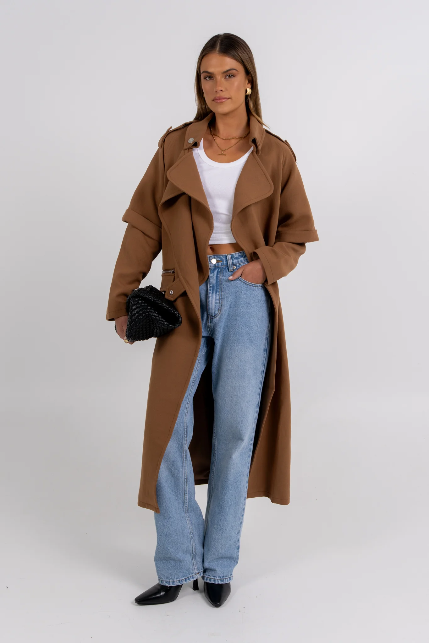 Sarah Trench Coat Tan Brown - Image 7