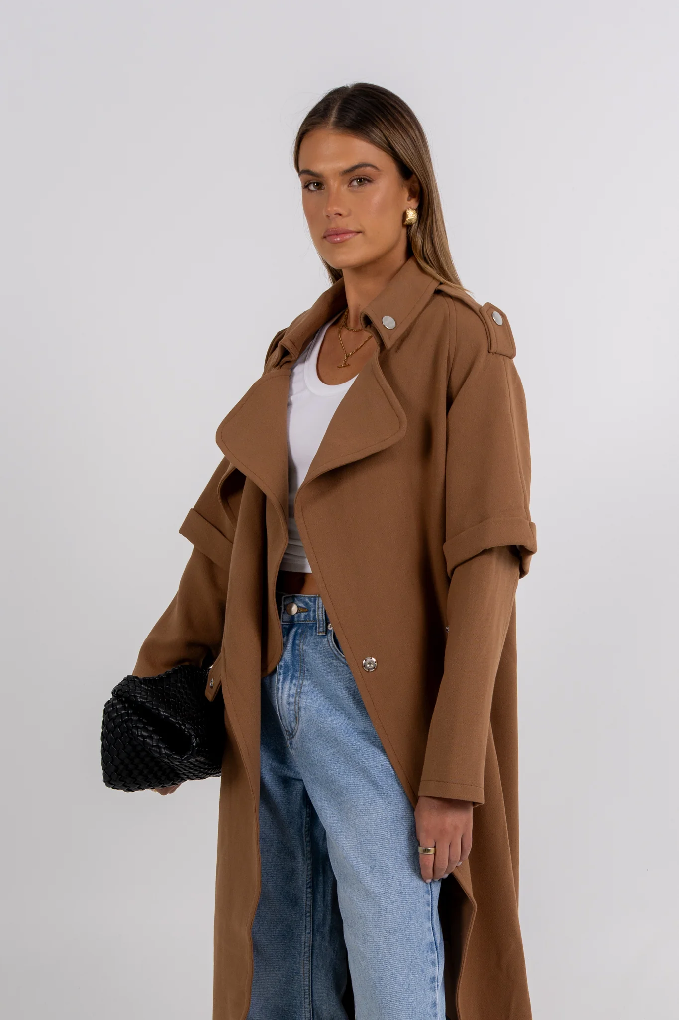 Sarah Trench Coat Tan Brown - Image 8