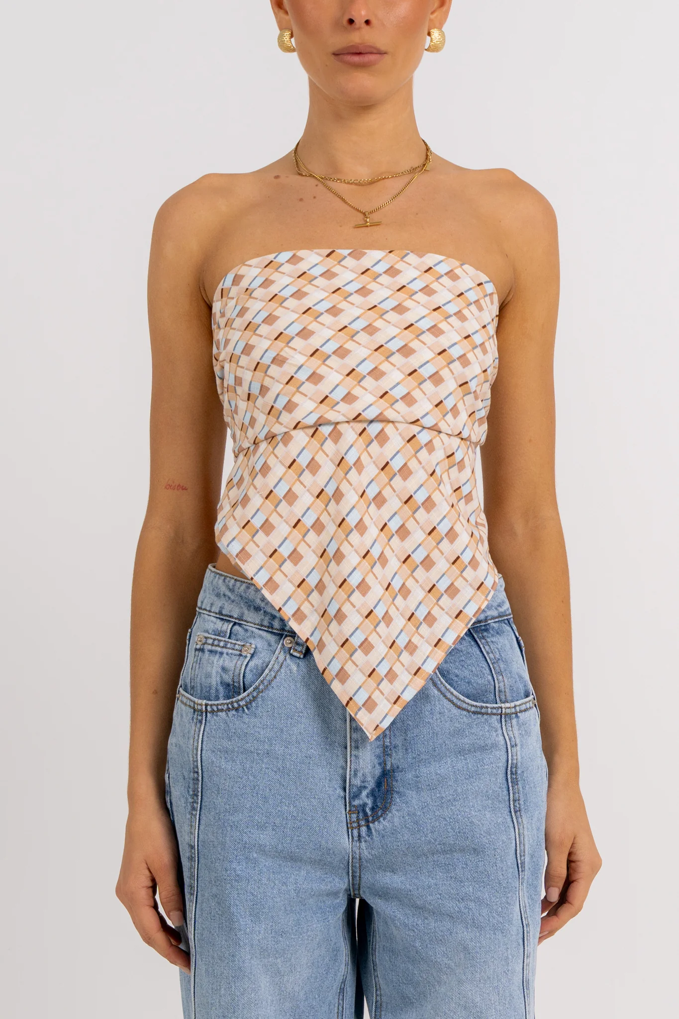 Sono Top Beige Check - Image 3