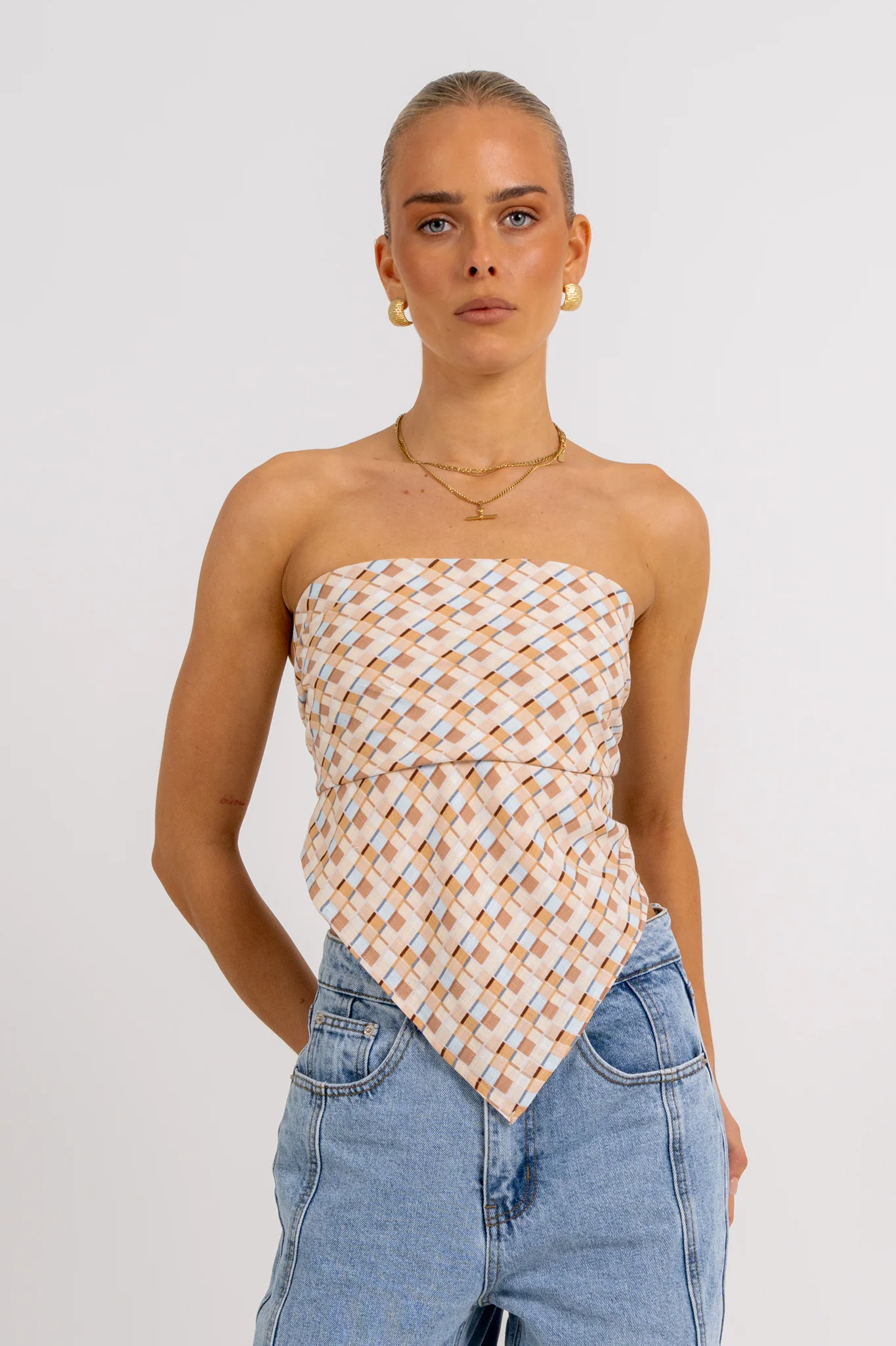 Sono Top Beige Check - Image 9