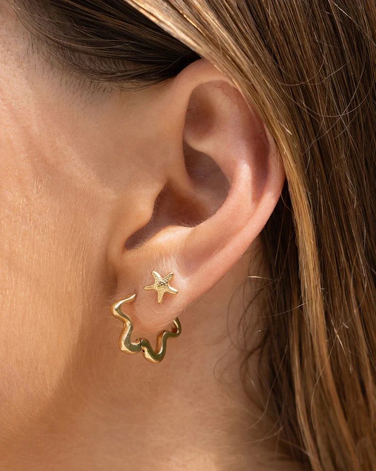 Starfish Earrings Gold - Image 3
