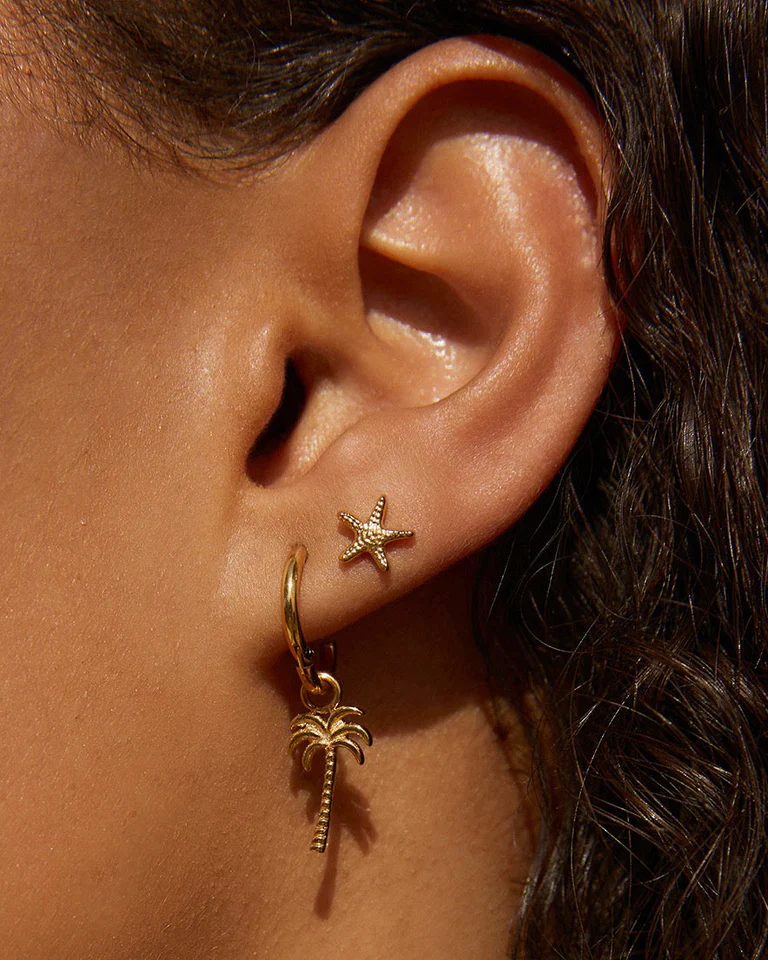 Starfish Earrings Gold - Image 5