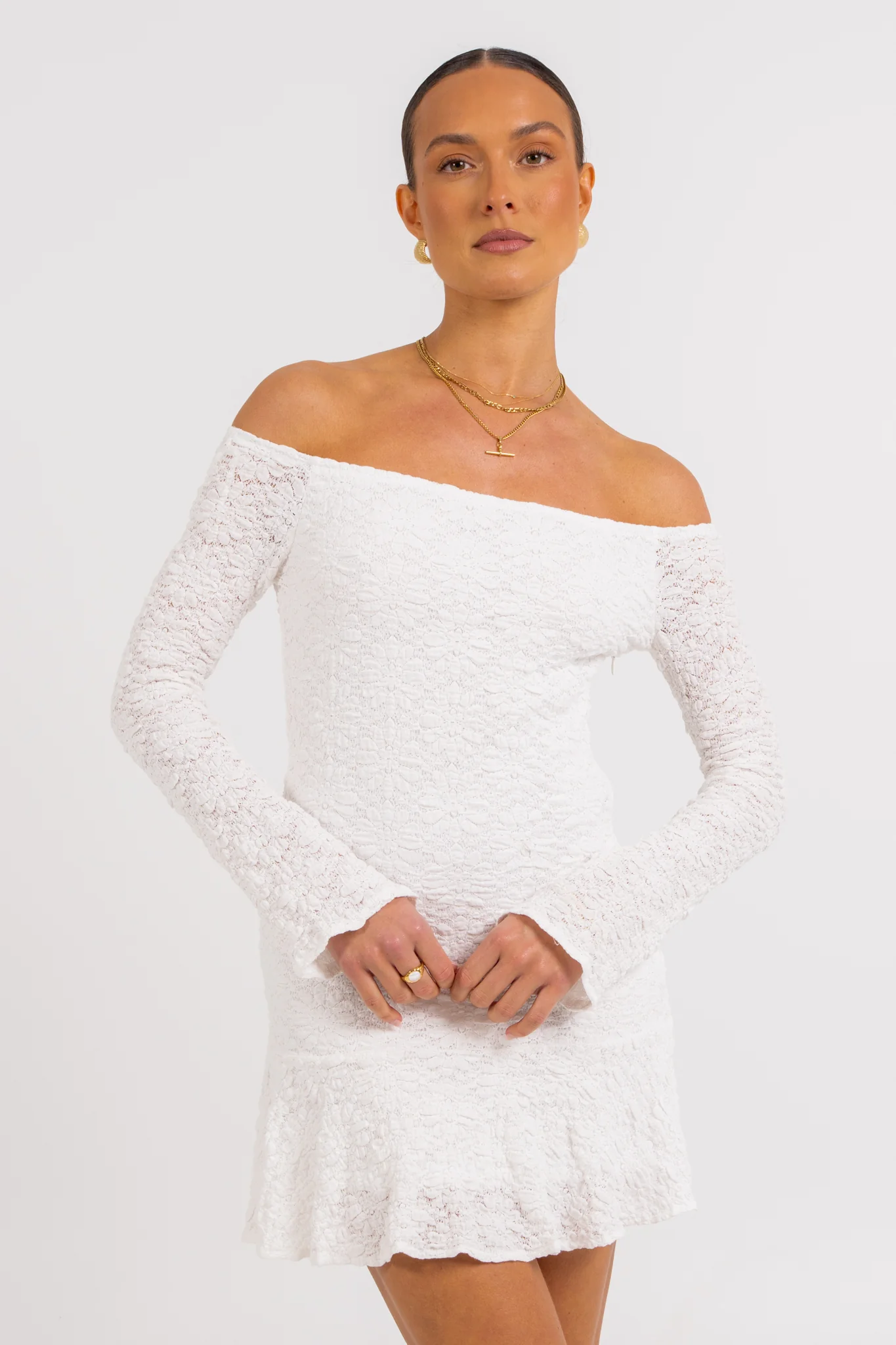 Stella Mini Dress White - Image 5