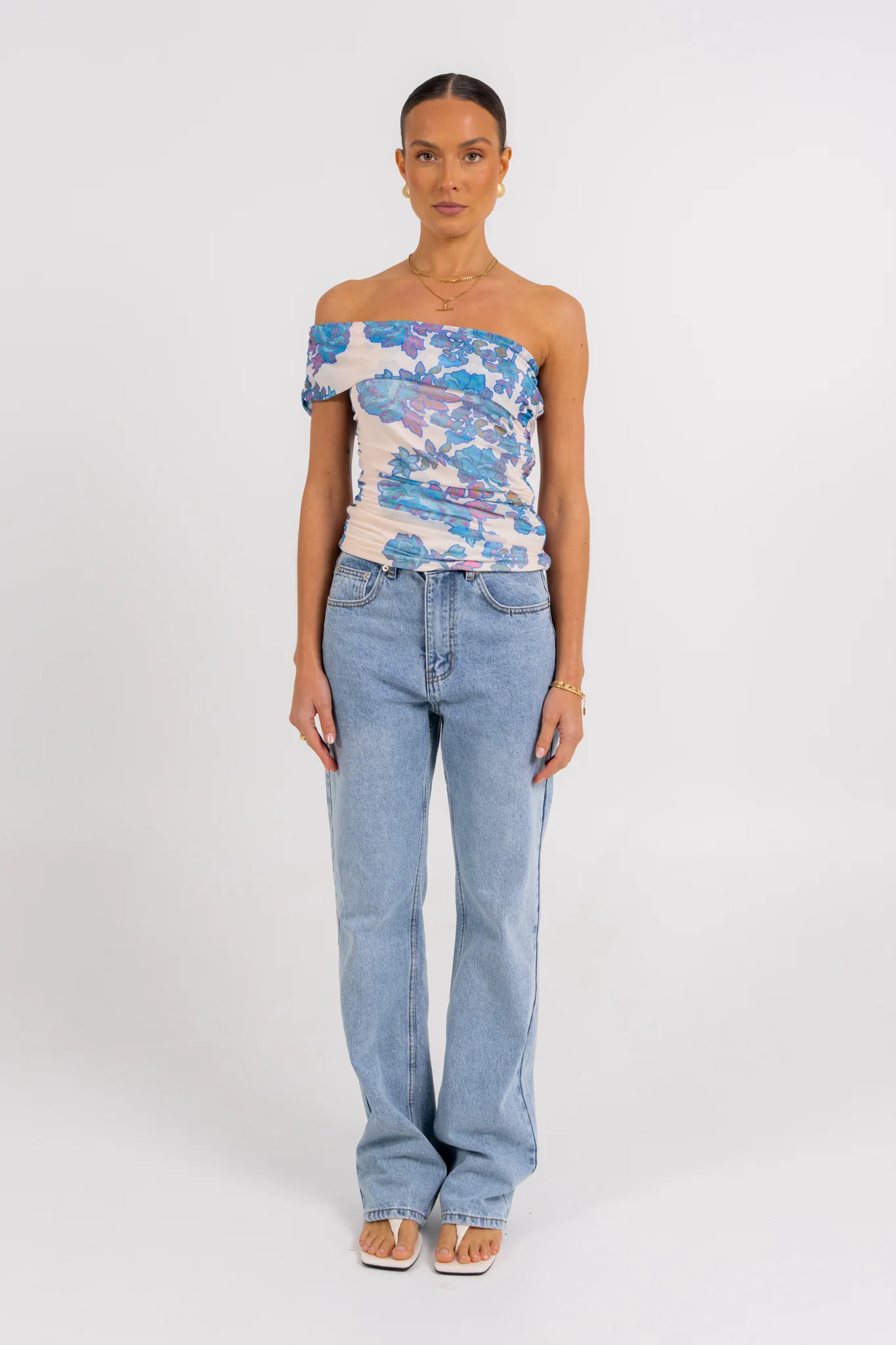 Tamsin Off-the-shoulder Top Inkora Print - Image 3