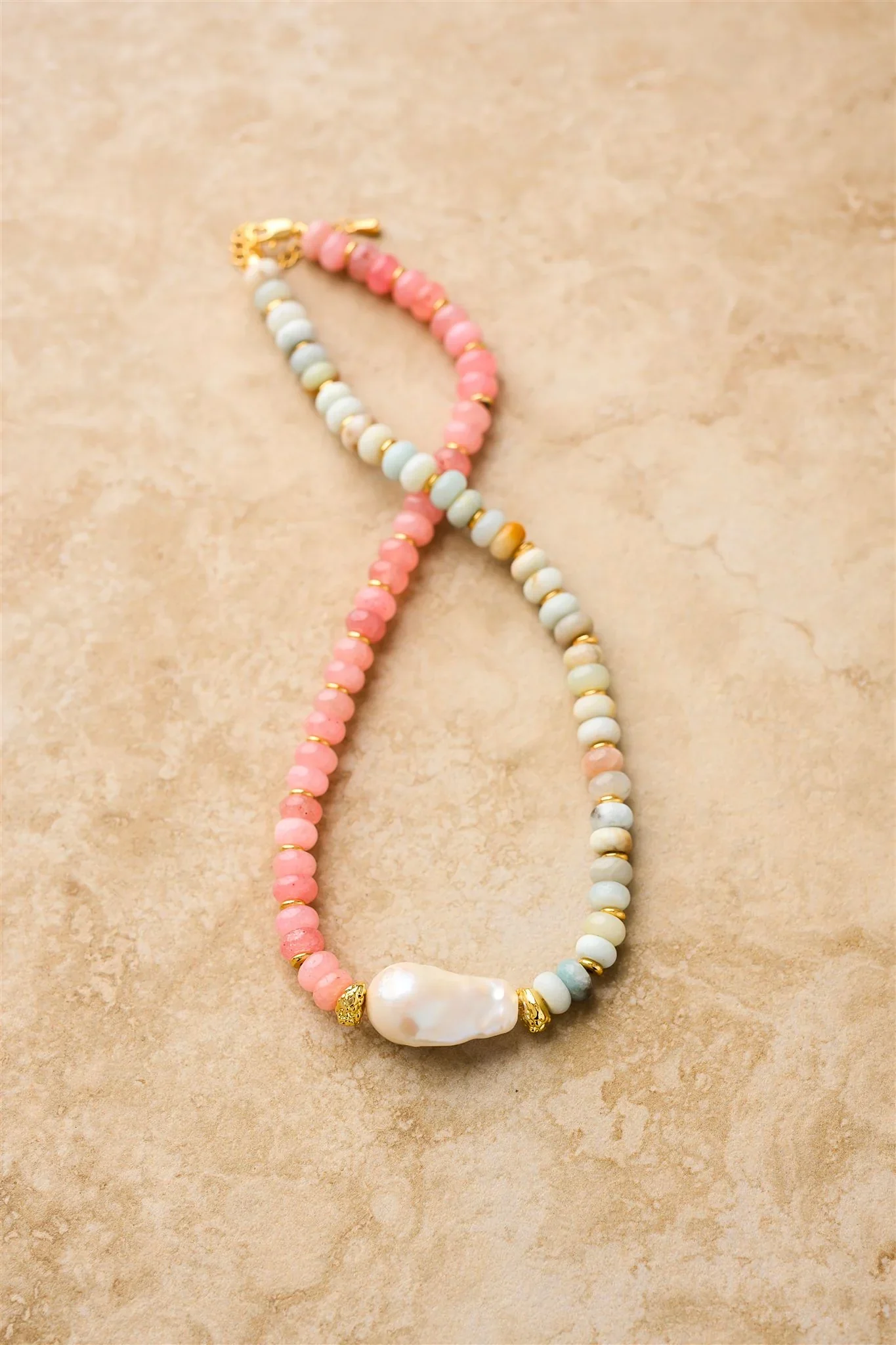 Tropica Necklace Pink Opal - Image 3