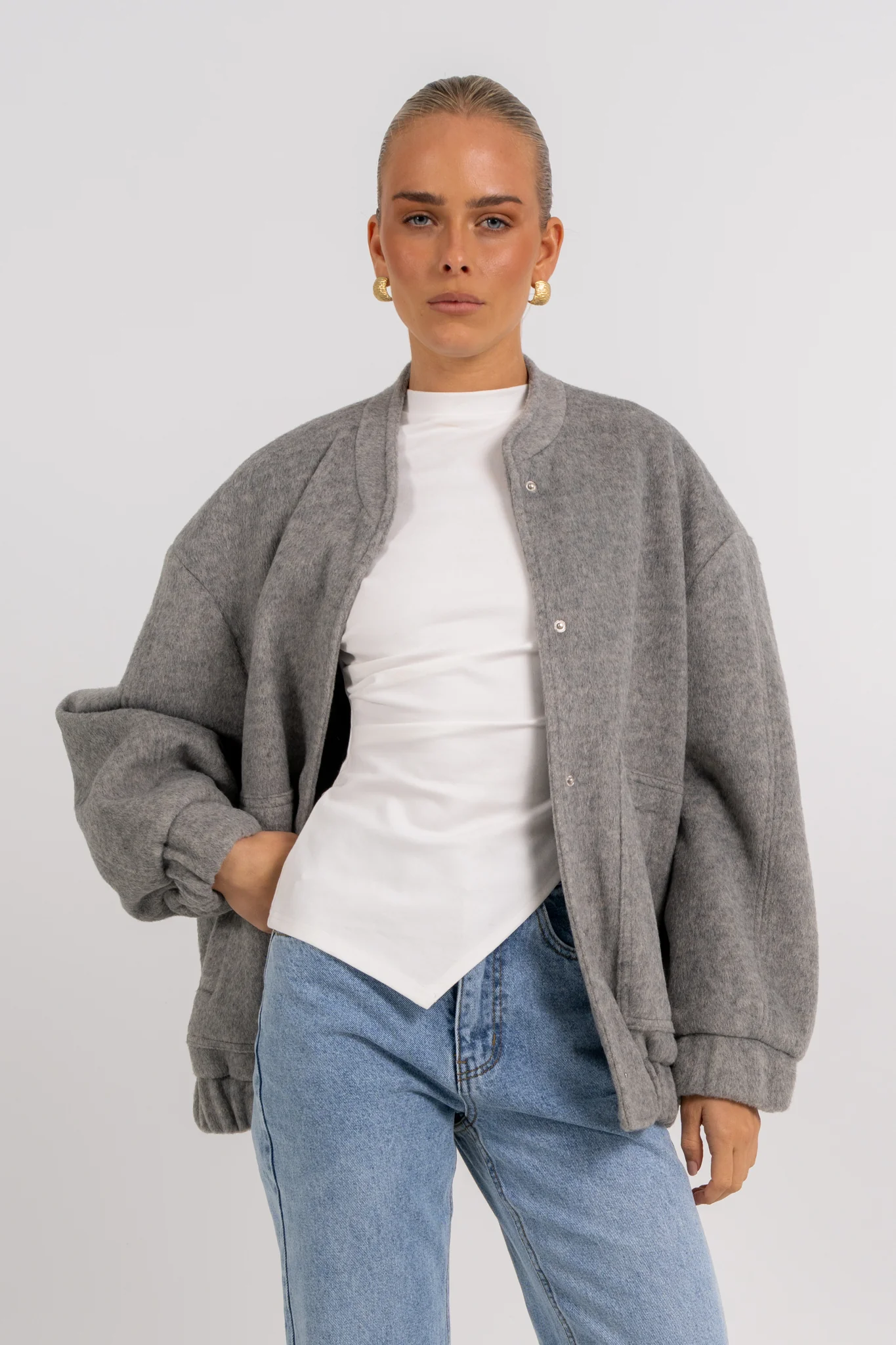 Tully Bomber Jacket Grey - Image 10