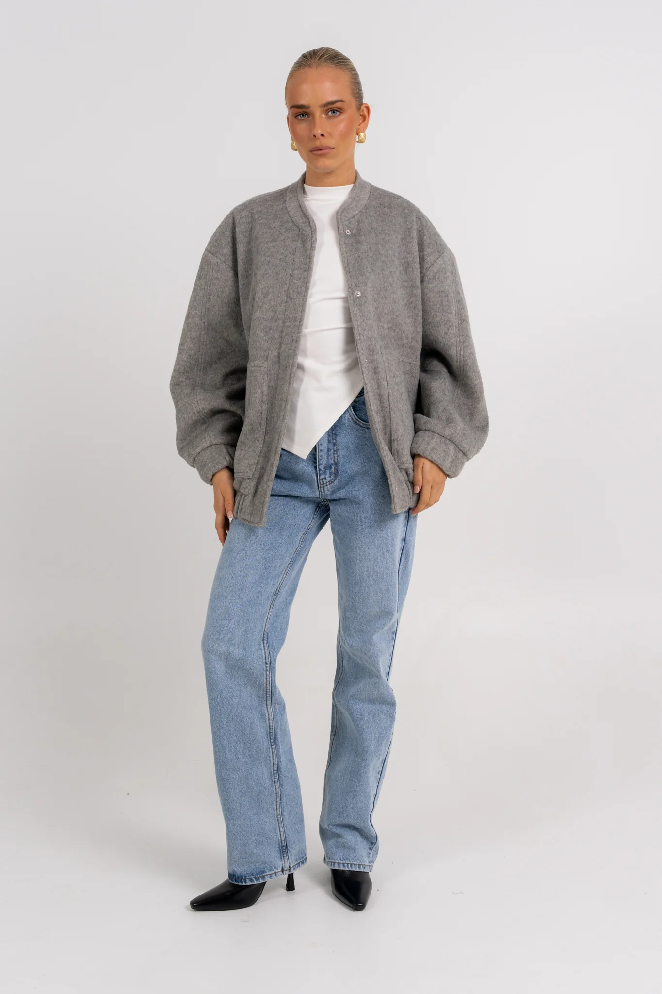 Tully Bomber Jacket Grey - Image 3