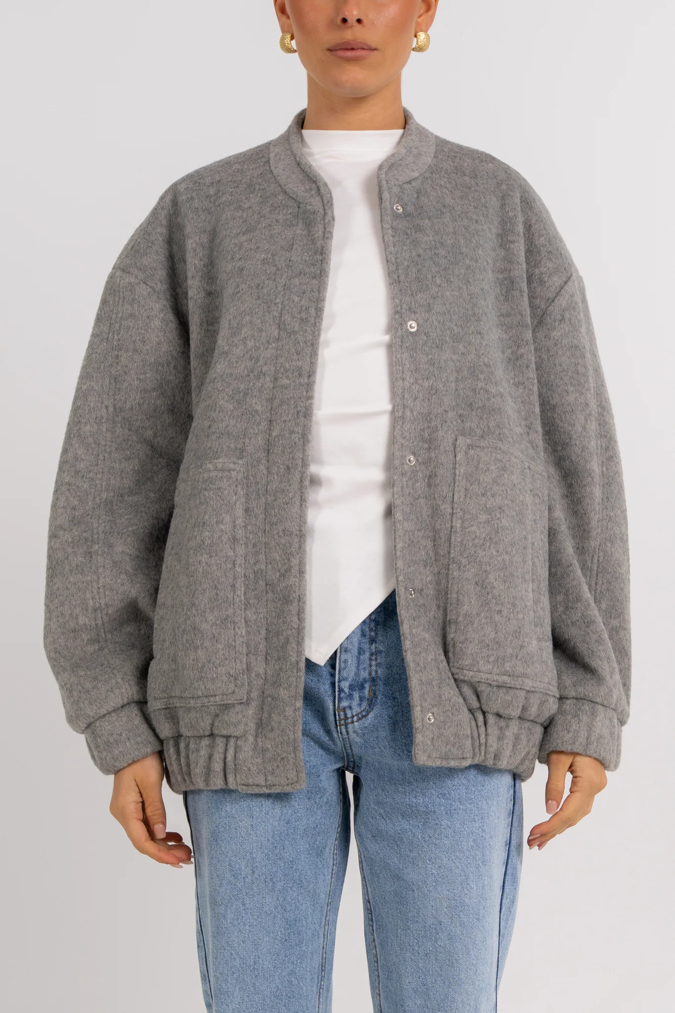 Tully Bomber Jacket Grey - Image 5