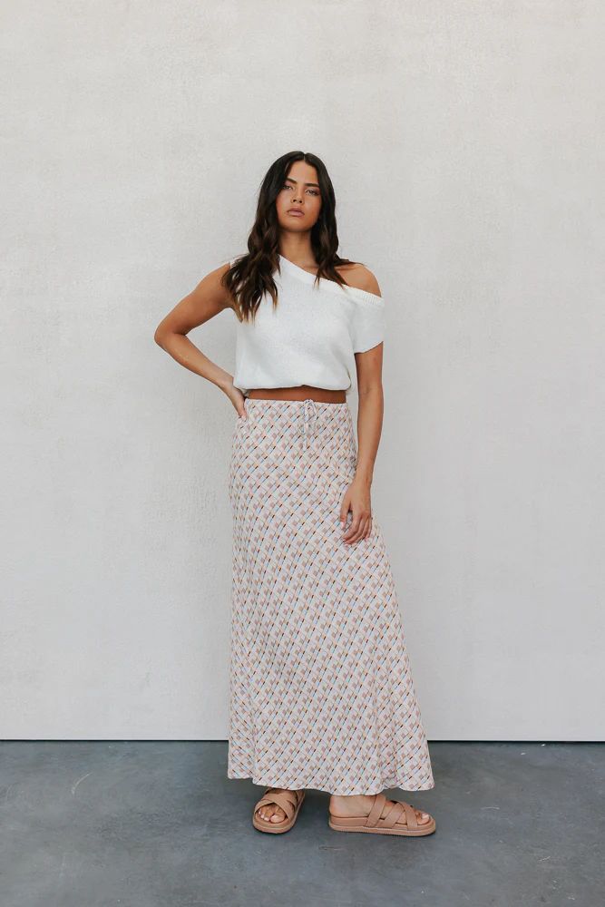 Tulsi Skirt Beige Check - Image 22