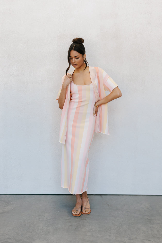 Turin Midi Dress Sorbet Stripe - Image 13