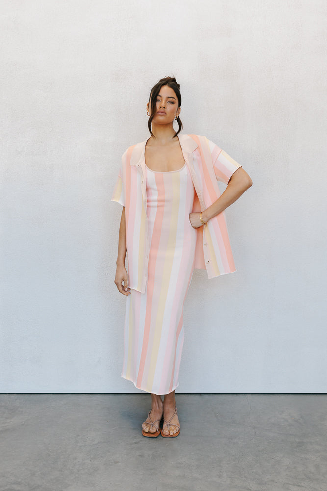 Turin Midi Dress Sorbet Stripe - Image 17