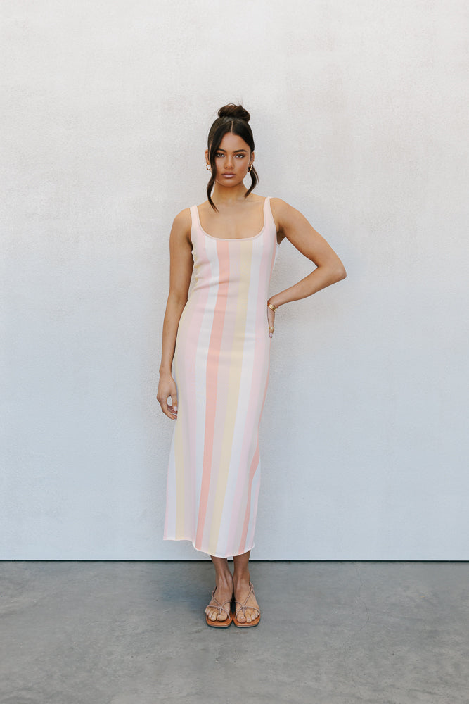 Turin Midi Dress Sorbet Stripe - Image 19