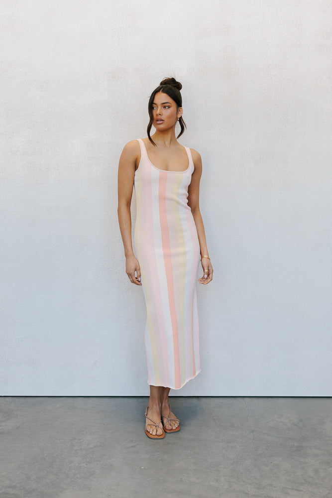 Turin Midi Dress Sorbet Stripe - Image 21