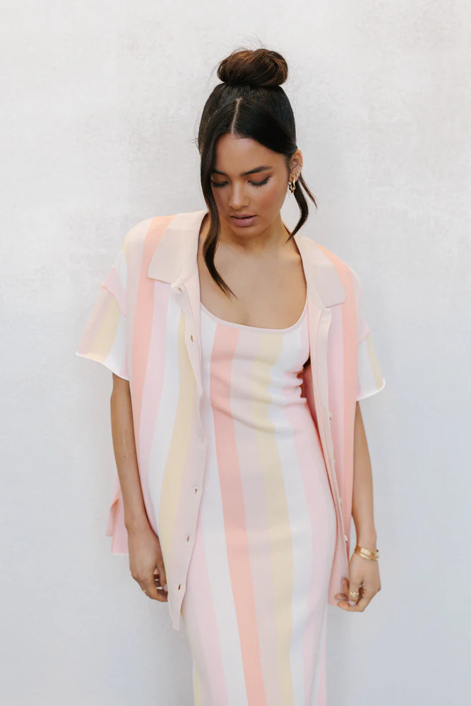 Turin Midi Dress Sorbet Stripe - Image 3