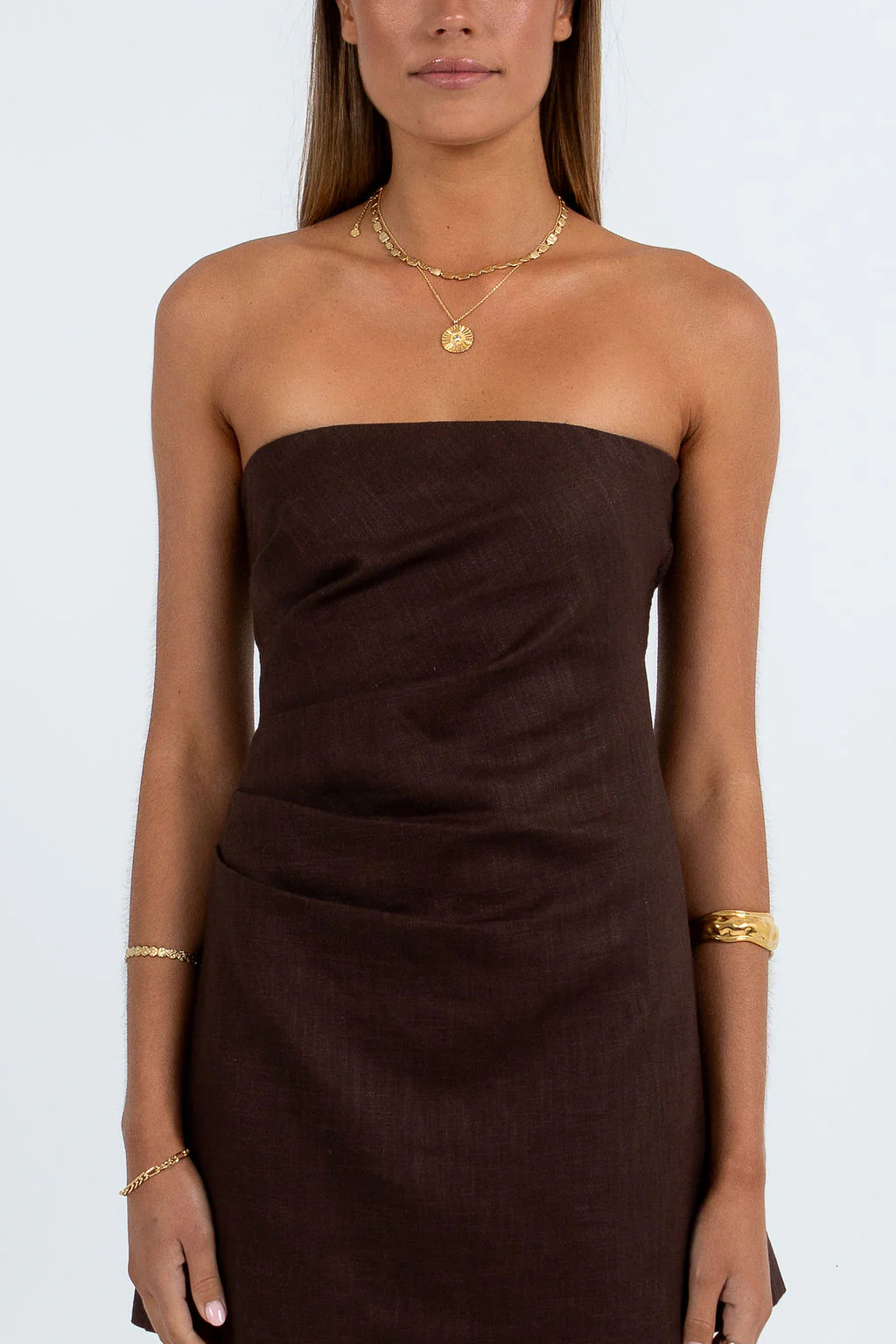 Urelia Mini Dress Chocolate - Image 2