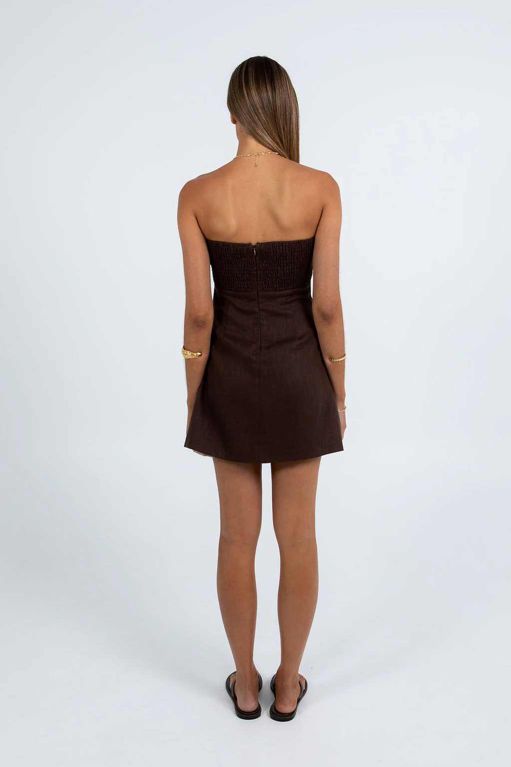 Urelia Mini Dress Chocolate - Image 4