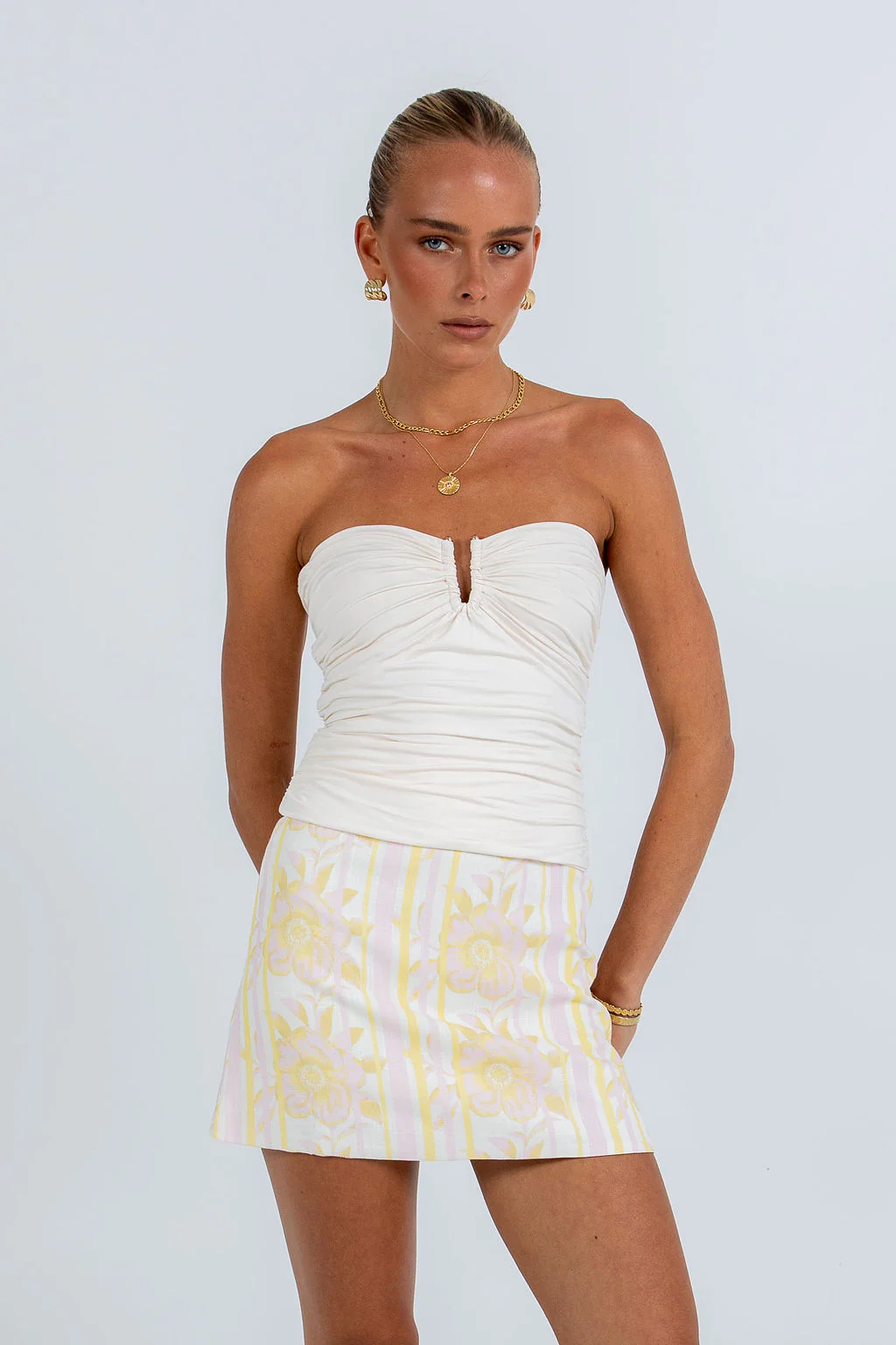 Urissa Mini Skirt Lemon Floral - Image 16