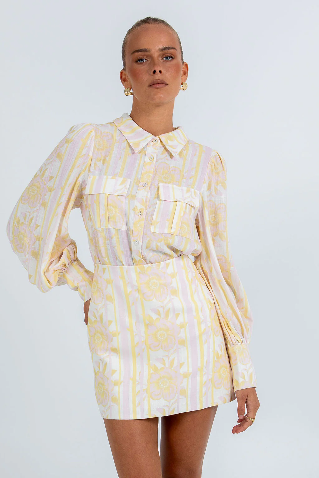 Urissa Mini Skirt Lemon Floral - Image 4