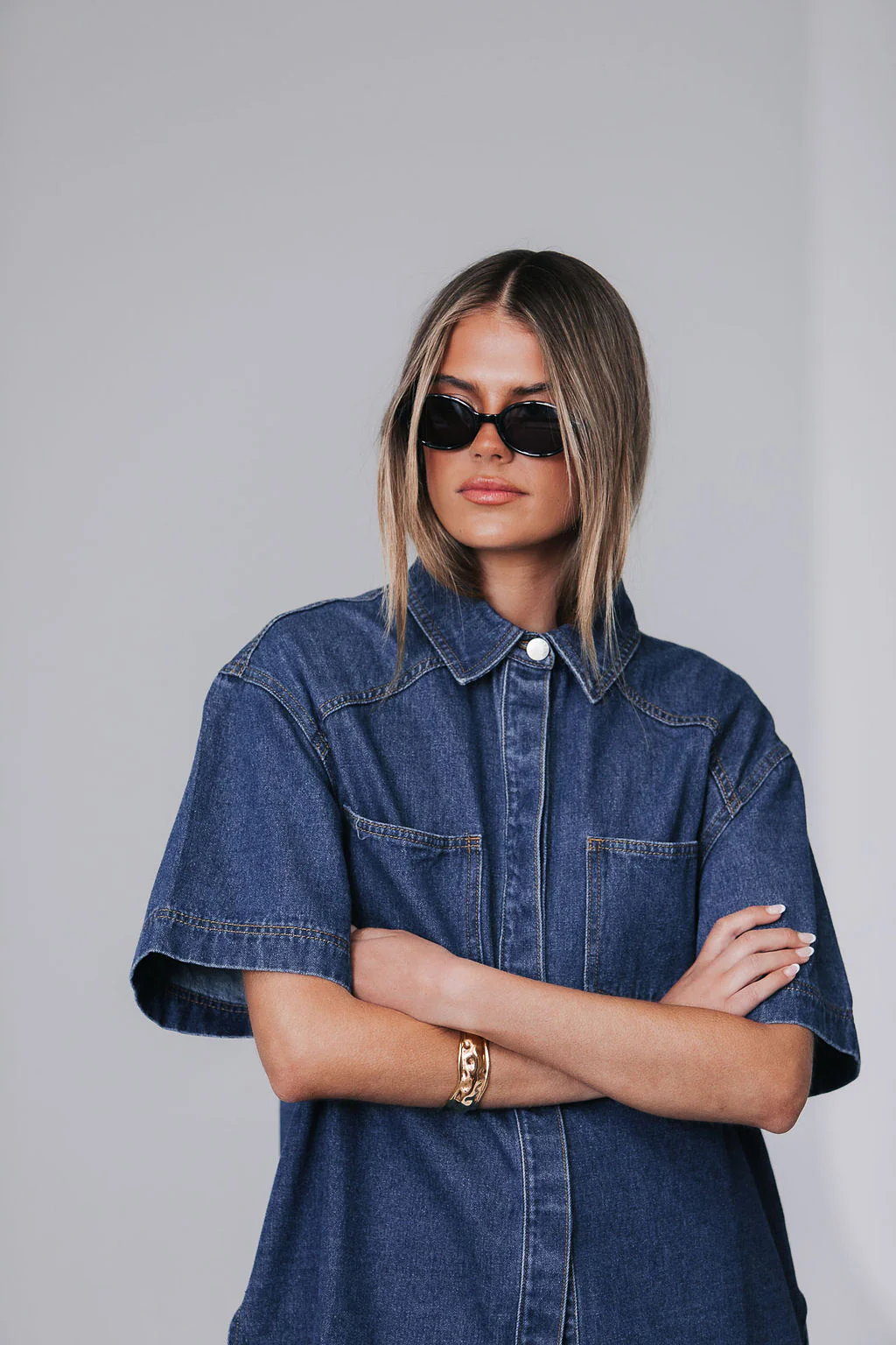 Veira Denim Shirt Classic Blue - Image 11