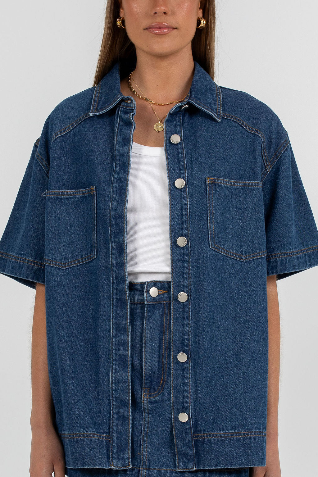 Veira Denim Shirt Classic Blue - Image 3