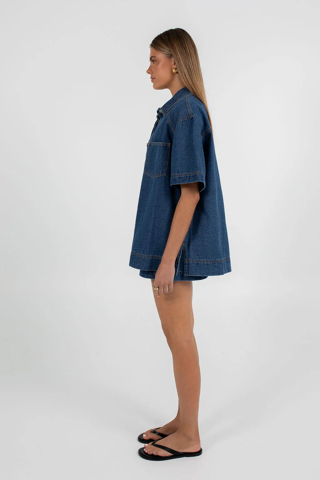 Veira Denim Shirt Classic Blue - Image 8